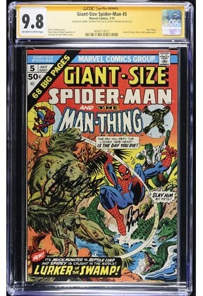 GIANT-SIZED SPIDER-MAN #5 CGC 9.8 OWW ONLY DOUBLE-SIGNED COPY SS CGC #4644114012