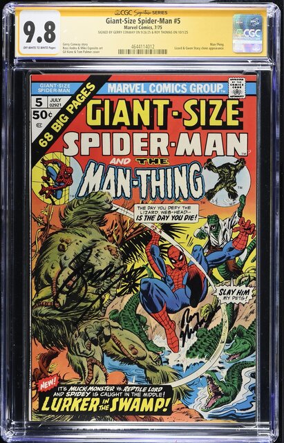 GIANT-SIZED SPIDER-MAN #5 CGC 9.8 OWW ONLY DOUBLE-SIGNED COPY SS CGC #4644114012