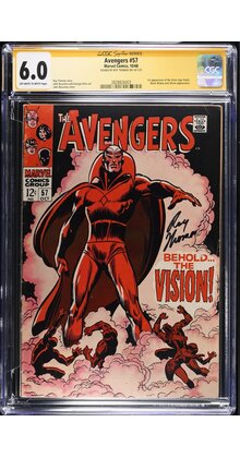 AVENGERS #57 CGC 6.0 OWW 1ST APP SILVER AGE VISION SS ROY THOMAS #2828826003