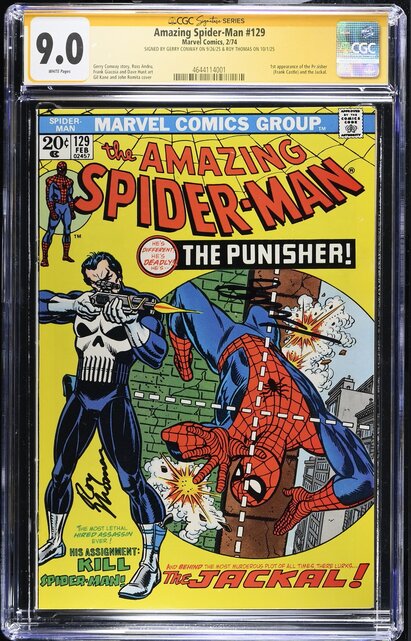 AMAZING SPIDER-MAN #129 CGC 9.0 SS THOMAS, CONWAY 1ST APP PUNISHER #4644114001