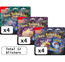 SV4.5 SCARLET AND VIOLET PALDEAN FATES TECH STICKER COLLECTION 3 PACK BLISTER CASE