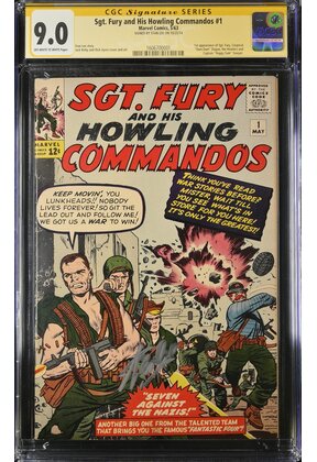 SGT. FURY #1 CGC 9.0 SS STAN LEE SIGNED SINGLE HIGHEST GRADED CGC #1606700001