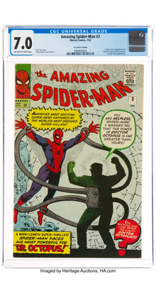 AMAZING SPIDER-MAN #3 CGC 7.0 UK PRICE VARIANT MARVEL 1ST DOC OCK #3898050003