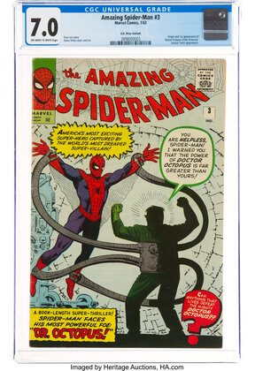 AMAZING SPIDER-MAN #3 CGC 7.0 UK PRICE VARIANT MARVEL 1ST DOC OCK #3898050003