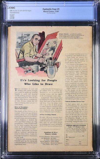 FANTASTIC FOUR #1 CGC 2.0 UK PRICE VARIANT ULTRA RARE ONLY 48 EXIST #4660800002