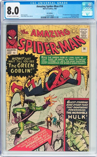 AMAZING SPIDER-MAN #14 CGC 8.0 OWW UK PRICE VARIANT CGC #1292874009