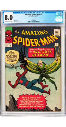AMAZING SPIDER-MAN #7 CGC 8.0 OWW UK PRICE VARIANT CGC #1292896001
