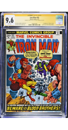 IRON MAN #55 CGC 9.6 WHITE SS 2X's STAN LEE, ROY THOMAS THANOS #2828824008