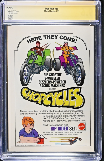 IRON MAN #55 CGC 9.6 WHITE SS 2X's STAN LEE, ROY THOMAS THANOS #2828824008