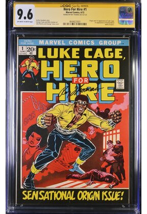 HERO FOR HIRE #1 CGC 9.6 1ST CAGE SS ROY THOMAS SINGLE HIGHEST GRADED 4644623001