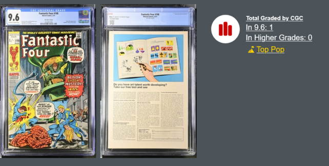 FANTASTIC FOUR #108 CGC 9.6 #4500807008 SINGLE HIGHEST GRADED UK PRICE VARIANT