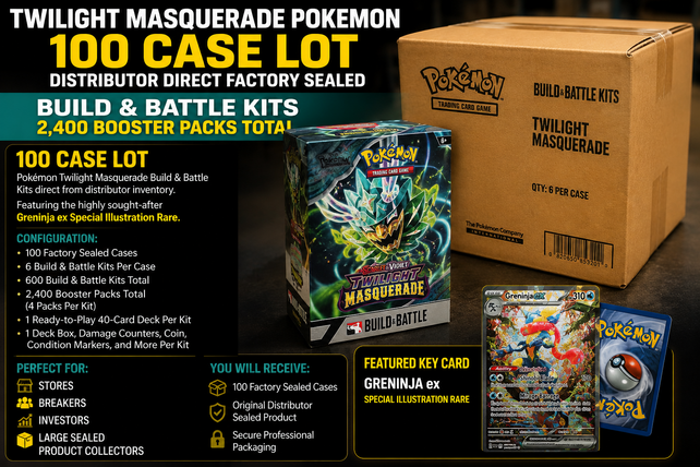 TWILIGHT MASQUERADE POKEMON 100 CASE LOT DISTRIBUTOR DIRECT FACTORY SEALED