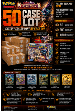 PALDEA EVOLVED SVO2 POKEMON 50 CASE LOT DISTRIBUTOR DIRECT FACTORY SEALED