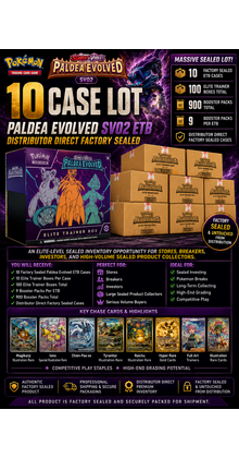 POKEMON PALDEA EVOLVED SV02 ETB 10 CASE LOT DISTRIBUTOR DIRECT FACTORY SEALED - Copy