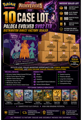 POKEMON PALDEA EVOLVED SV02 ETB 10 CASE LOT DISTRIBUTOR DIRECT FACTORY SEALED - Copy