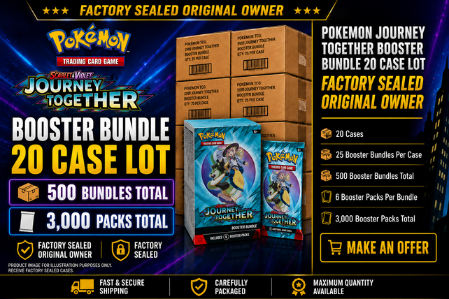 POKEMON JOURNEY TOGETHER BOOSTER BUNDLE 20 CASE LOT FACTORY SEALED ORIGINAL OWNER