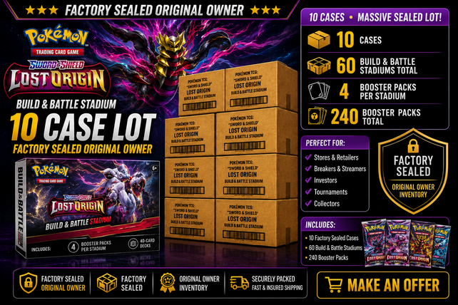 LOST ORIGIN BUILD & BATTLE STADIUM 10 CASE LOT ORIGINAL OWNER FACTORY SEALED