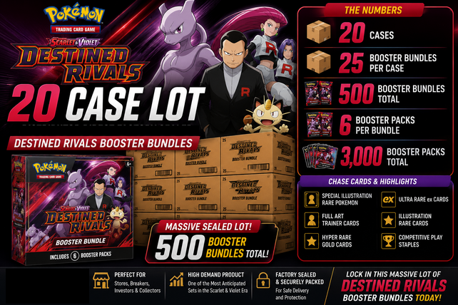 POKEMON DESTINED RIVALS BOOSTER BUNDLE 20 CASE LOT ORIGINAL OWNER FACTORY SEALED