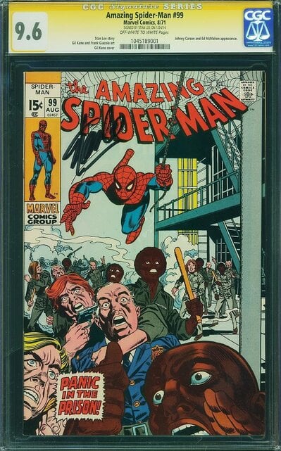 AMAZING SPIDER-MAN #99 CGC 9.6 SS STAN LEE HIGHEST GRADED 1 OF 2 CGC #1045189001