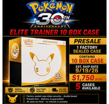 PRESALE POKEMON 30TH CELEBRATIONS ELITE TRAINER BOX ETB CASE OF 10