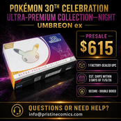 PRESALE POKEMON 30TH CELEBRATION ULTRA-PREMIUM COLLECTION NIGHT PIKACHU ex & UMBREON ex