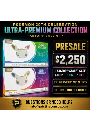 PRESALE POKEMON 30TH CELEBRATION ULTRA-PREMIUM COLLECTION FACTORY CASE OF 4 UPCs