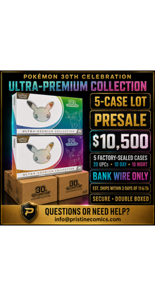 PRESALE POKEMON 30TH CELEBRATION ULTRA-PREMIUM COLLECTION 5-CASE LOT