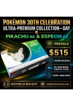 PRESALE POKEMON 30TH CELEBRATION ULTRA-PREMIUM COLLECTION DAY PIKACHU ex & ESPEON ex