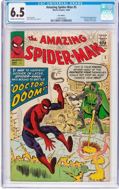 AMAZING SPIDER-MAN #5 CGC 6.5 RARE UK ED. 1ST DOCTOR DOOM X-OVER #1294930002