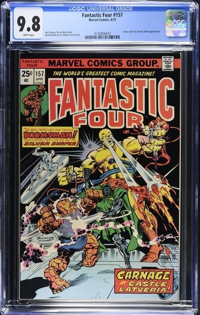 FANTASTIC FOUR #157 CGC 9.8 WHITE PAGES HIGHEST CGC #4734806020