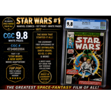STAR WARS #1 1977 CGC 9.8 WHITE PAGES 1ST PRINT MARVEL COMICS CGC #4734802004