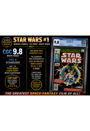 STAR WARS #1 1977 CGC 9.8 WHITE PAGES 1ST PRINT MARVEL COMICS CGC #4734802004
