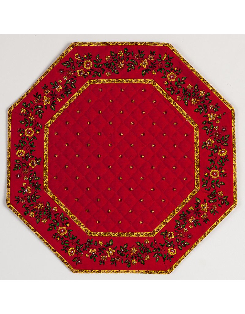 Red W Red Calison Fleur Octagonal Placemat