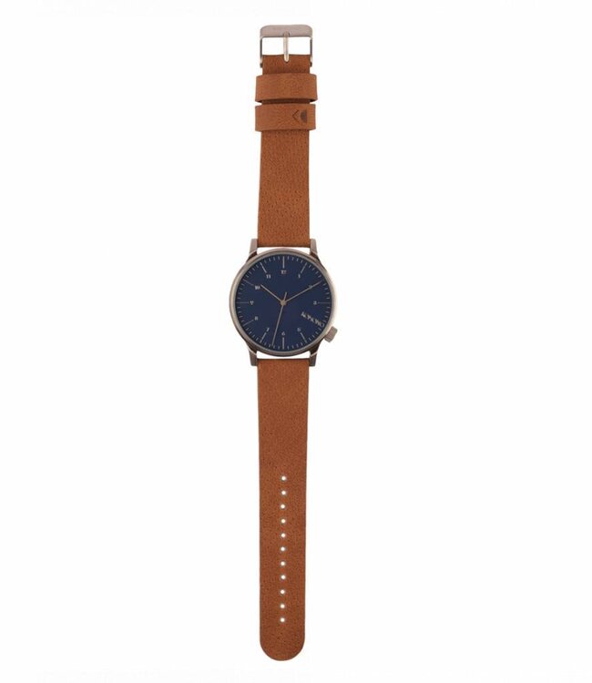 Horloge Komono Blauw Cognac