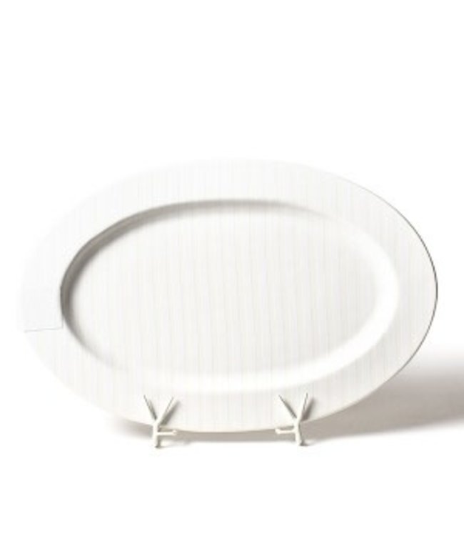 White Stripe Big 20 Oval Entertaining  Platter