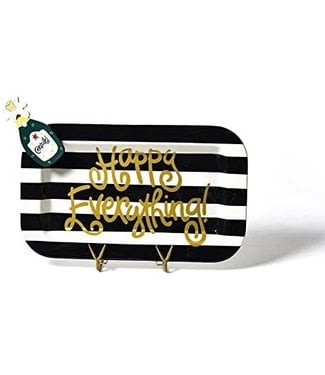 Black Stripe Happy Everything Mini Rectangle Platter with Champagne Attachment