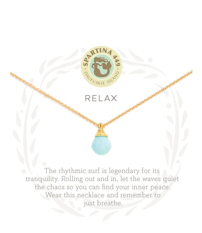 Spartina SLV  Necklace 18" Relax/Water Drop