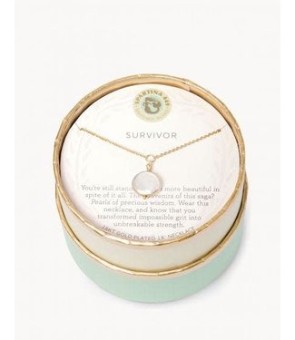 Spartina SLV Necklace 18" Survivor/Coin Pearl