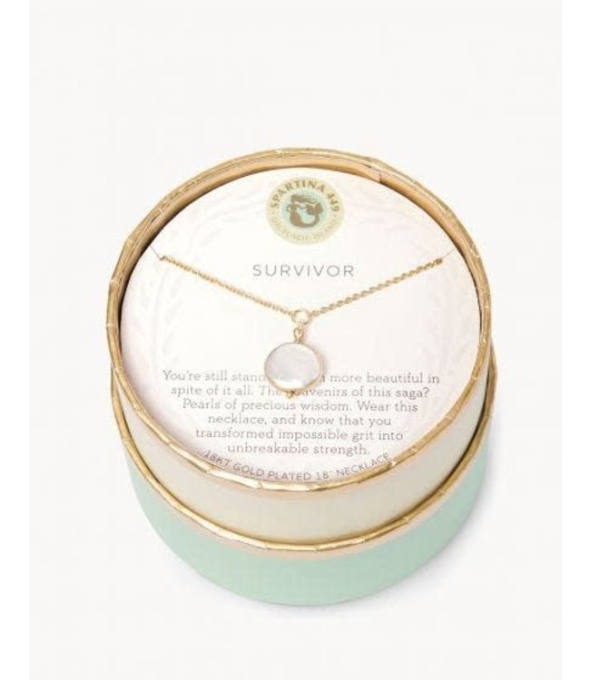 Spartina SLV Necklace 18" Survivor/Coin Pearl