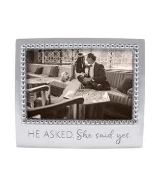 Mariposa 3906HE He Asked. She Said Yes Beaded 4x6 Frame