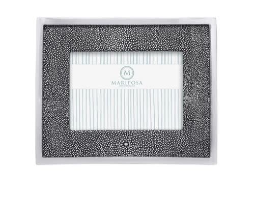 7002SH Shagreen Leather with Metal Border 5x7 Frame NEW