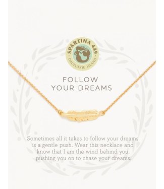 Spartina SLV  Necklace 18" Follow Your Dreams/Feather