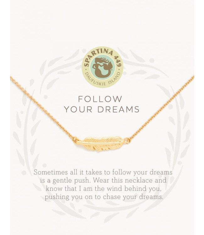 Spartina SLV  Necklace 18" Follow Your Dreams/Feather