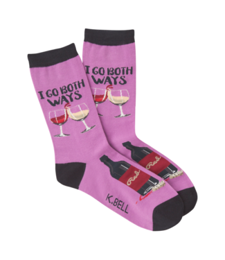 Womens Purple/Black I Go Both Ways Socks