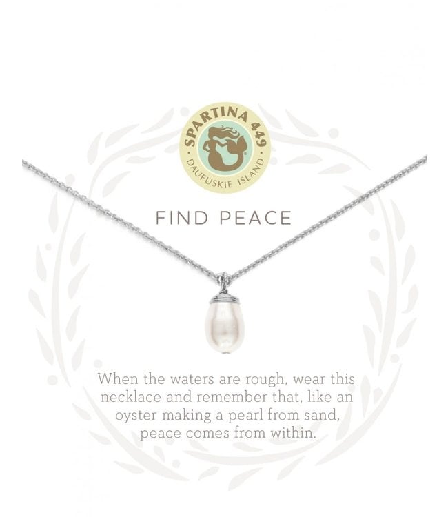 Spartina SLV Necklace 18" Find Peace SIL