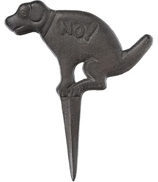 14"H Cast Iron Dog Yard Stake "NO"