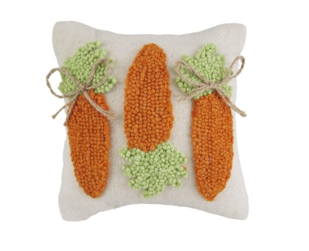 Mud Pie Carrots Mini Hook Pillow