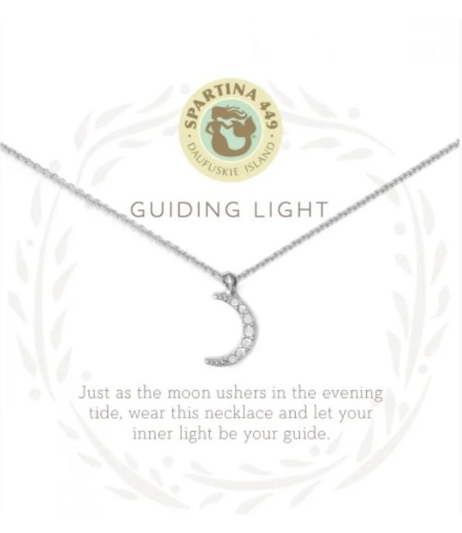 Spartina SLV Necklace 18" Guiding Light/Crescent SIL