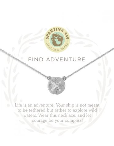 SLV Necklace 18" Adventure/Compass SIL