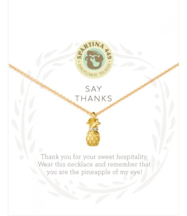 Spartina SLV Necklace 18" Thanks/Pineapple